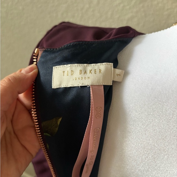 Ted Baker Plum Midi Dress with Belted Waist - Picture 5 of 6